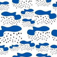 Doodle clouds and rain. Seamless pattern. White background. vector