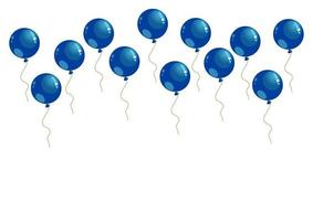 Blue balloons isolated on white background. Text place. vector