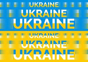 bandera ucraniana con palabras ucrania y puntos. cintas punteadas. patrón, póster, publicación, pancarta, impresión. protesta, desfile. vector