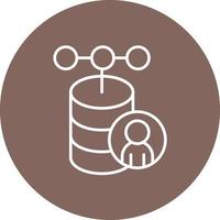 icono de fondo de círculo de línea de base de datos de cliente vector