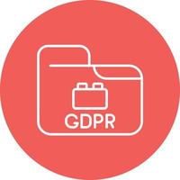 Gdpr Plugin Line Circle Background Icon vector