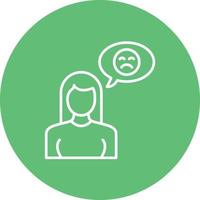 Dissatisfied Line Circle Background Icon vector
