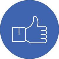 Thumbs Up Line Circle Background Icon vector