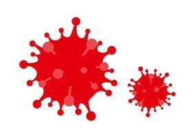 covid-19 coronavirus con virus rojos microscópicos. vector