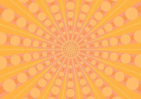 Abstract orange background with dynamic lines and halftone dots. Optical illusion. vector