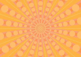 Abstract orange background with dynamic lines and halftone dots. Optical illusion. vector