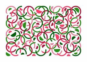 Colorful pattern. Stylized circles and half circles. Fun colorful line doodle shape background. vector