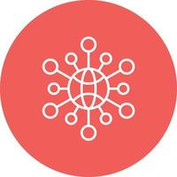 Neural Network Line Circle Background Icon vector