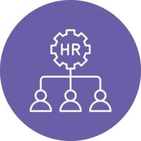 Human Resources Line Circle Background Icon vector