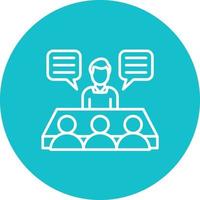 Group Interview Line Circle Background Icon vector