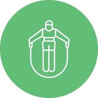 Person skipping rope Line Circle Background Icon vector