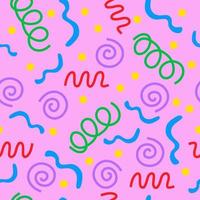 Geometric seamless pattern with colorful circles and spirals. vector