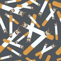 Cigarette seamless on dark background. Different sizes. vector