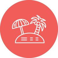 Beach Vacation Line Circle Background Icon vector