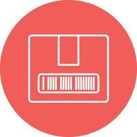 Barcode Line Circle Background Icon vector