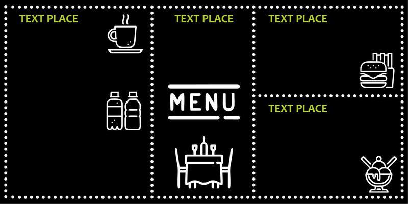 Bar menu template in blackboard style.