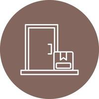 Delivery On Doorstep Line Circle Background Icon vector