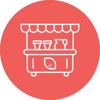 Lemonade Stall Line Circle Background Icon vector