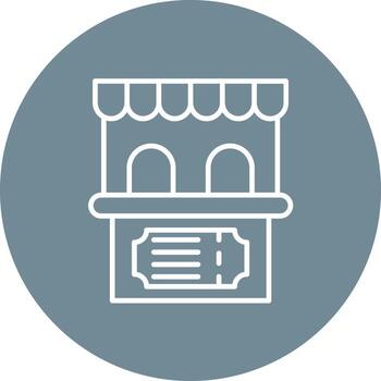 Ticket Counter Line Circle Background Icon vector