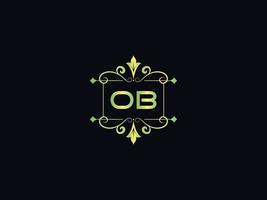 Typography Ob Luxury Logo, Colorful Ob Letter Logo Icon vector