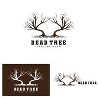 Tree Logo Design, Dead Tree Illustration, Wild Tree Cutting, Global Warming Vector, Earth Drought, Product Brand Icons vector