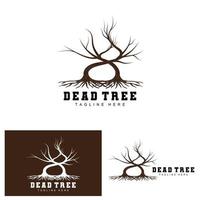 Tree Logo Design, Dead Tree Illustration, Wild Tree Cutting, Global Warming Vector, Earth Drought, Product Brand Icons vector