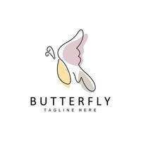 logotipo de mariposa, diseño animal con hermosas alas, animales decorativos, marcas de productos vector