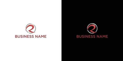 initial letter logo R business name red and grey color on circle design. vector logotype for business and company identity