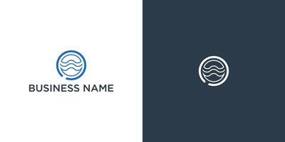 Environment Water Research Logo design vector icon symbol illustration Ocean sea water wave and magnifying research glass and water bubble. Perfect for environment and many creative business services.