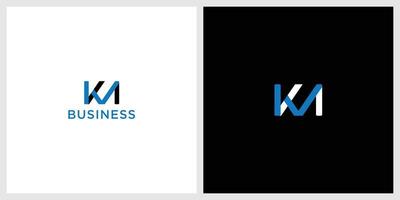 km, mk, k, m letras abstractas logo monograma vector