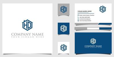 Home Logo Design and HD Letters With Business Card Template vector