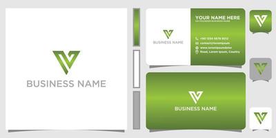 Letter V Logo design Friendly Corporate Entertainment Media Technology Digital with Business card vector