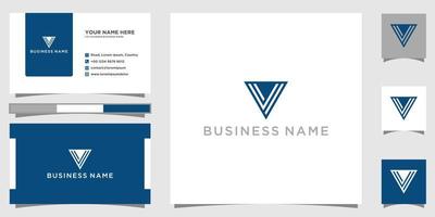 Logo design of initial letter V with business card. A unique, exclusive, elegant, professional, vector