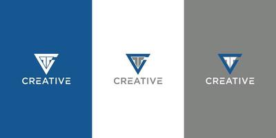 logo v t design triangle business concept abstract vector