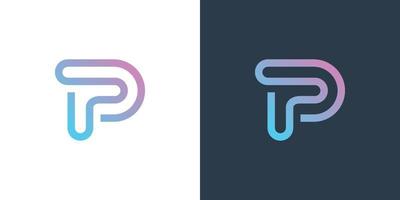 Letter P in futuristic, sophisticated and techy style. A simple but eye-catching logo, vector