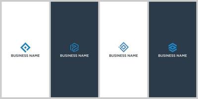 Set of initial letter p logo design template, geometric monogram logo with abstract shape vector
