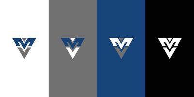 diseño de letra inicial mv o vm vector
