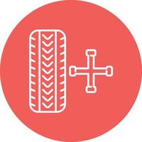 Tire Maintenance Line Circle Background Icon vector