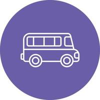 Minivan Line Circle Background Icon vector