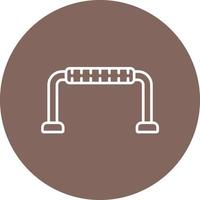 Pushup Stands Line Circle Background Icon vector