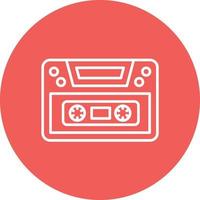 Cassette Line Circle Background Icon vector