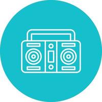 Cassette Player Line Circle Background Icon vector