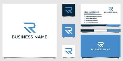 monogram initial letter R RR logo with business card template. vector