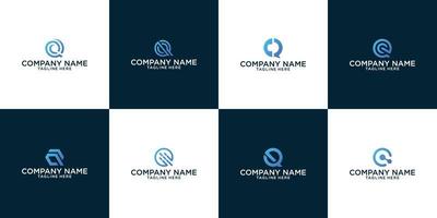 Abstract digital modern letter Q logo. typography business, corporate identity branding collection vector