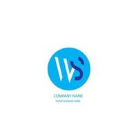 logotipo de texto ws vector