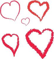 corazones vector símbolos de amor en forma de corazones para mujeres felices, diseño de tarjetas de felicitación.