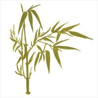 The bamboo branches are painted in watercolor. Asian plants. Decorative watercolor bamboo background. vector