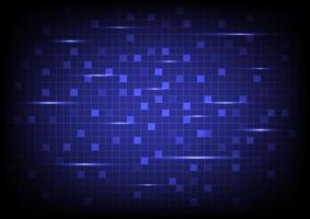 Abstract background. High-tech grid. Scattered squares with different brightness. and there are glowing lines on a blue gradient background vector