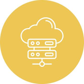 Cloud Computing Line Circle Background Icon vector
