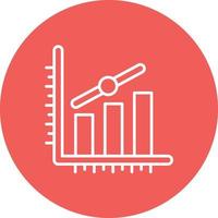 Bar Graph Line Circle Background Icon vector